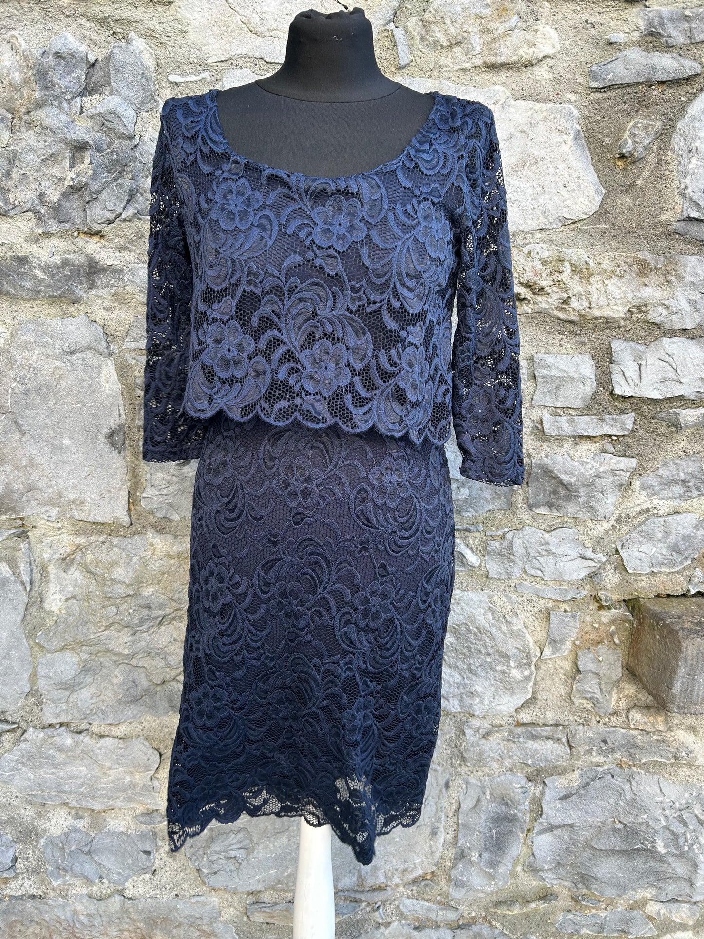 Mivana maternity navy lace dress uk 8
