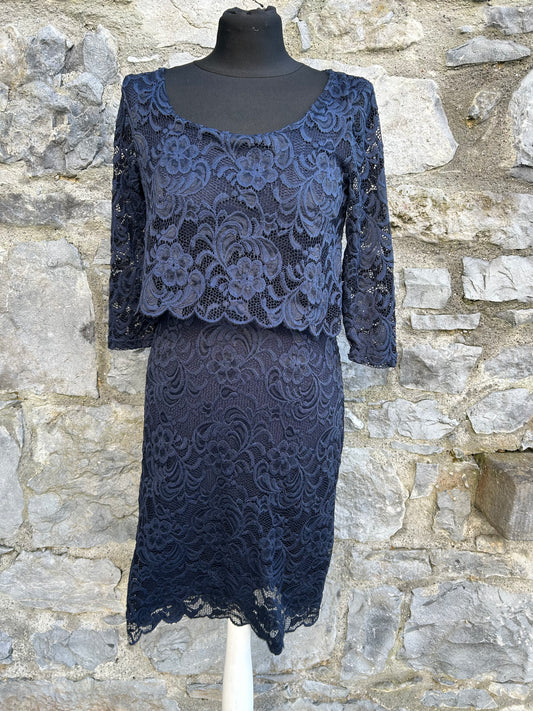 Mivana maternity navy lace dress uk 8