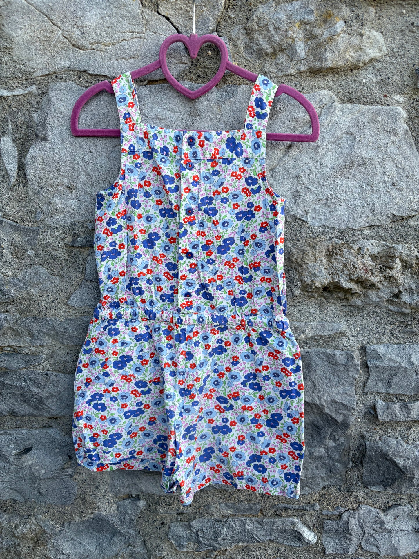 Blue flowers jumpsuit  4-5y (104-110cm)