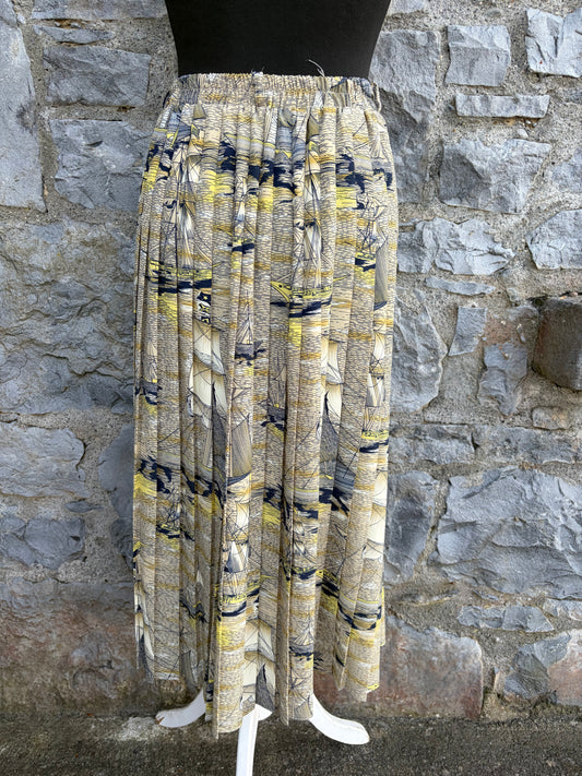 80s boats beige pleated skirt uk 8