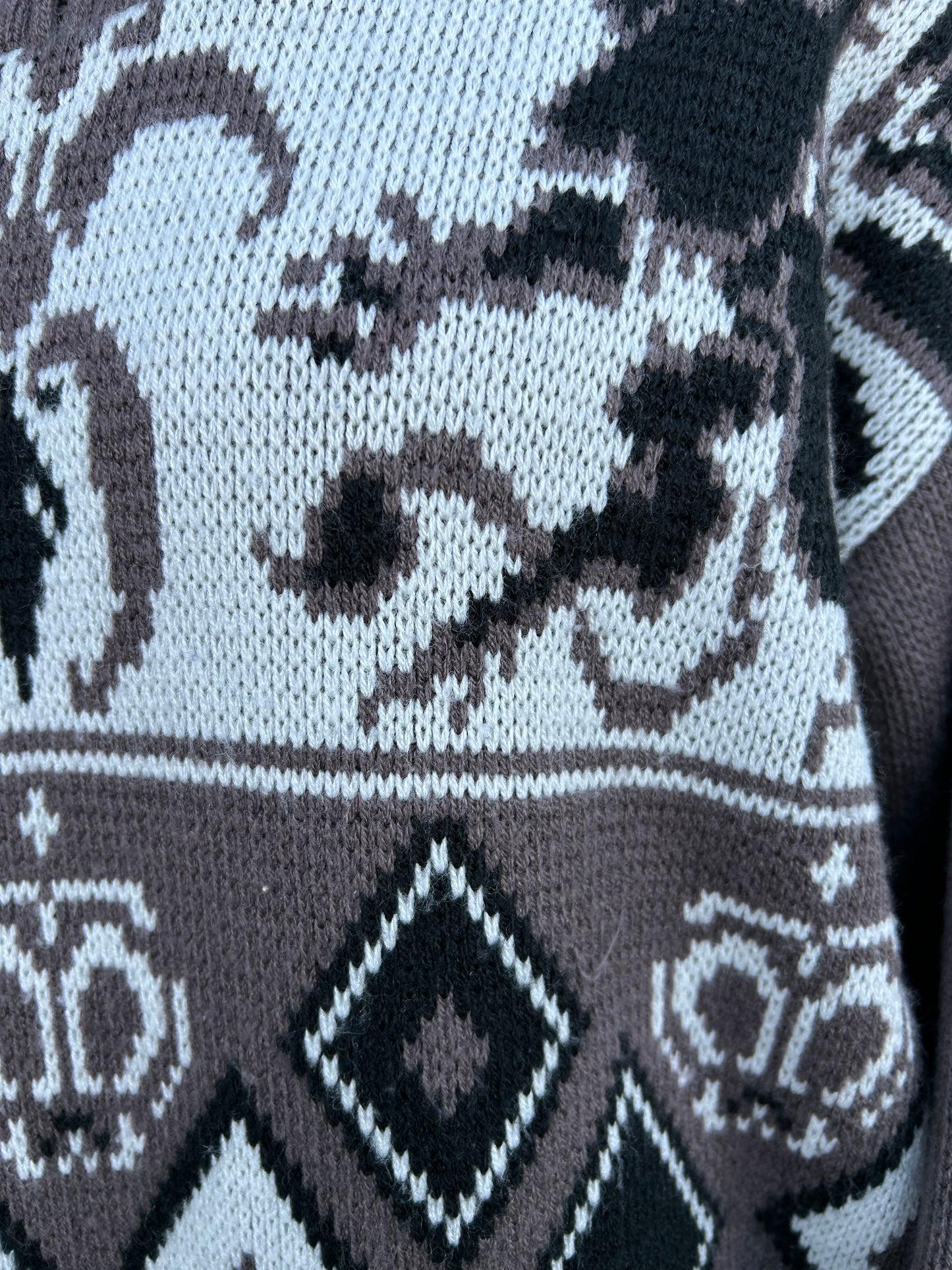 90s Brown patterned jumper S.