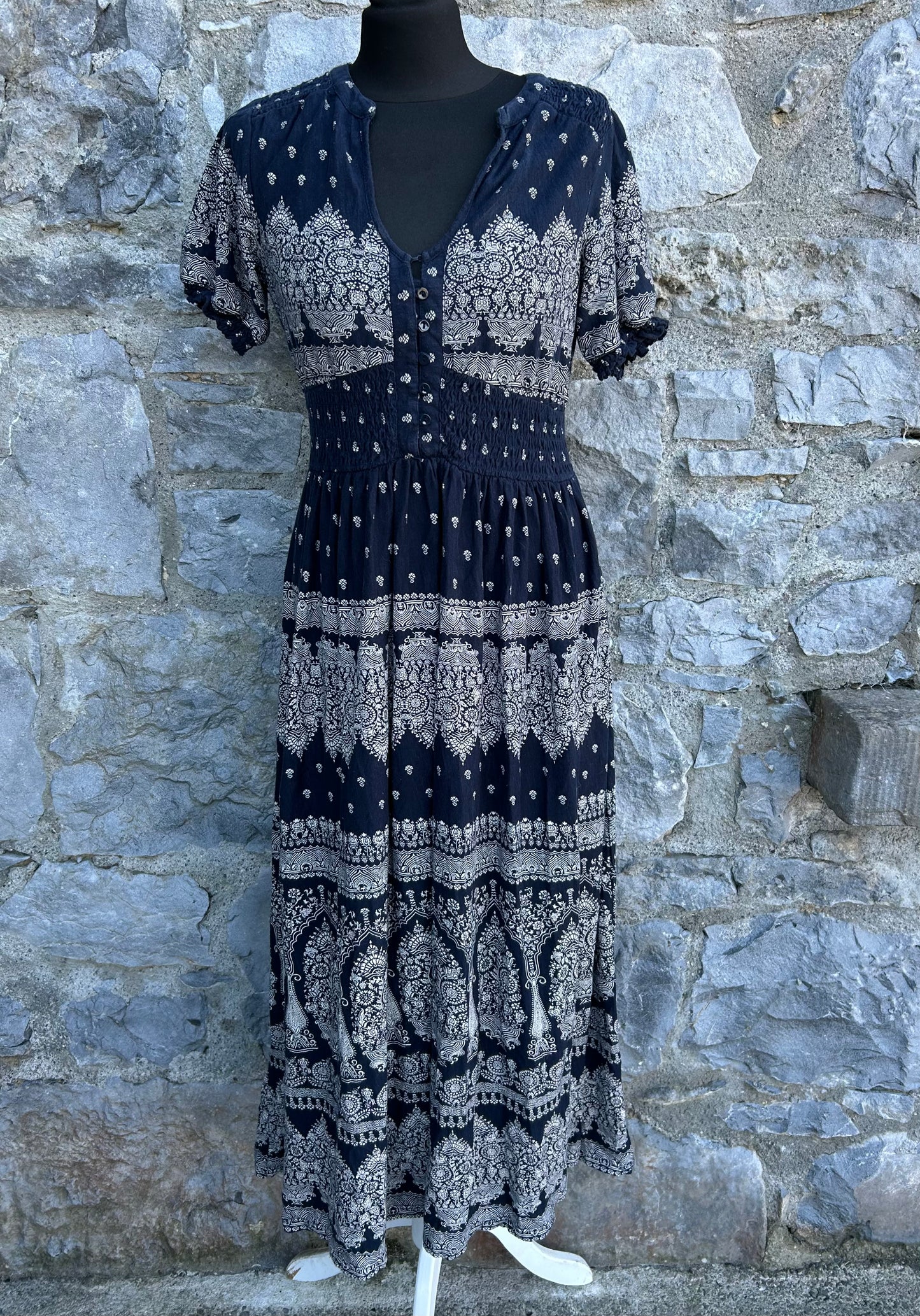 Hatty heritage print dress blue uk 12