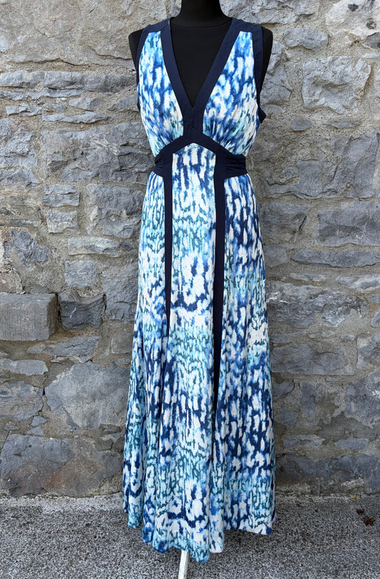 Blue and white maxi dress uk 12