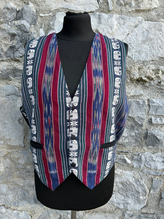 90s colourful waistcoat Medium