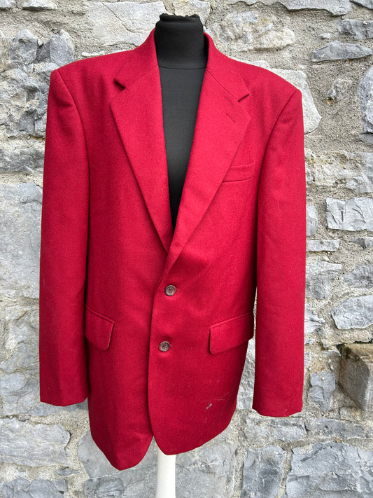 80s dark red suit jacket Large