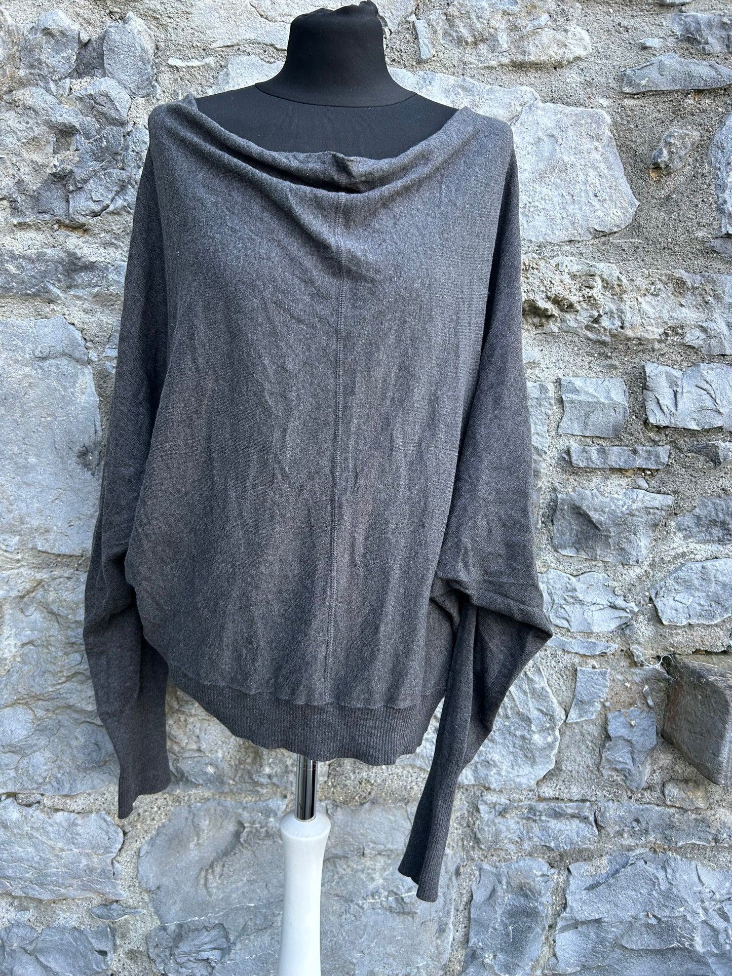 Bat wings Grey knit top uk 12