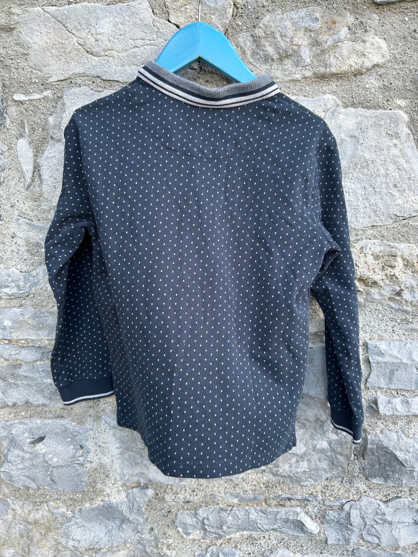 Spotty navy polo top  6-7y (116-122cm)