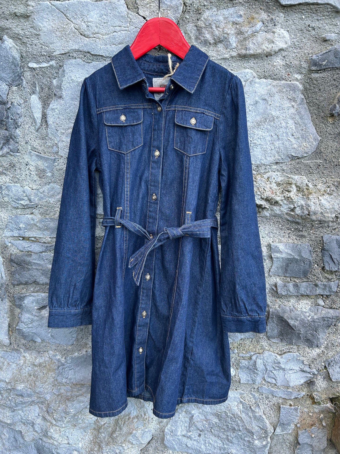 Denim buttons up dress 7-8y (122-128cm)