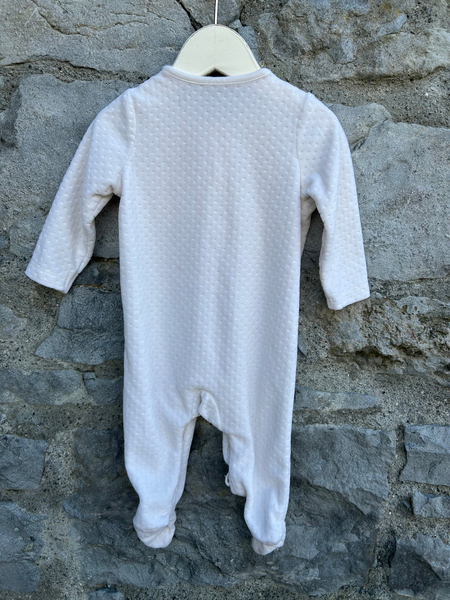 Peter Rabbit cream velour onesie 0-3m (56-62cm)