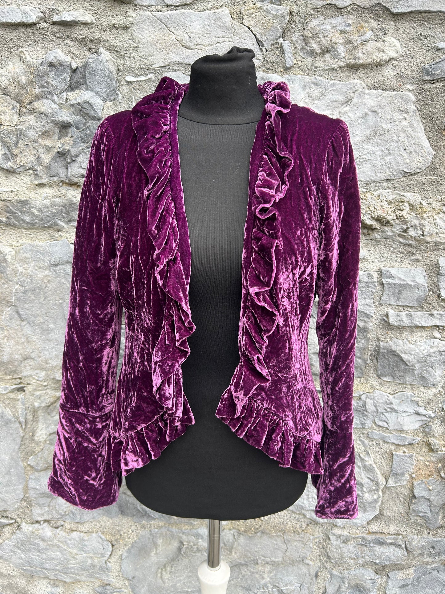 Y2K purple crushed velvet jacket uk 8-10
