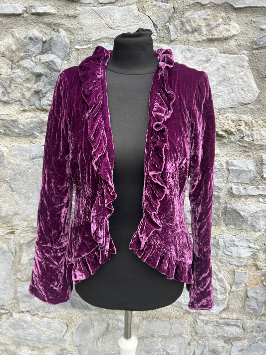 Y2K purple crushed velvet jacket uk 8-10