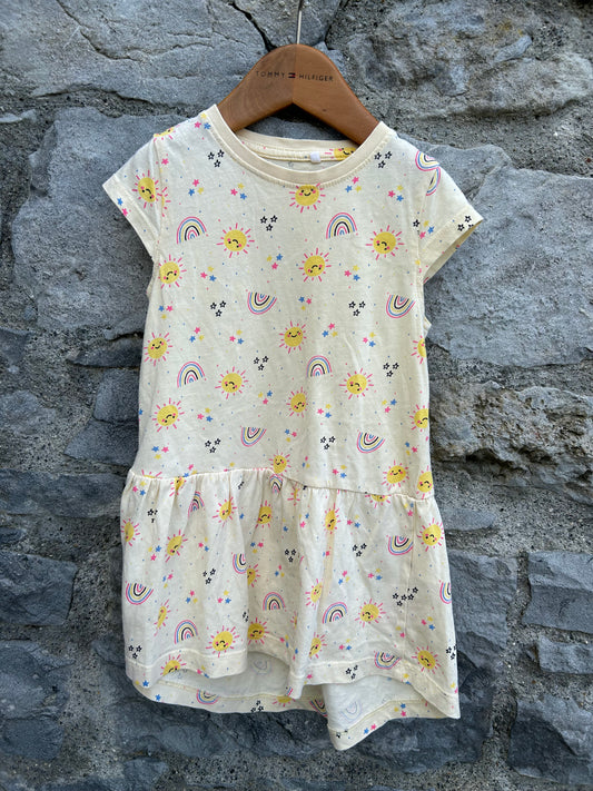 Sun&rainbow yellow dress  2-3y (92-98cm)