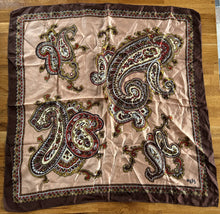 Load image into Gallery viewer, Beige&amp;brown Paisley scarf
