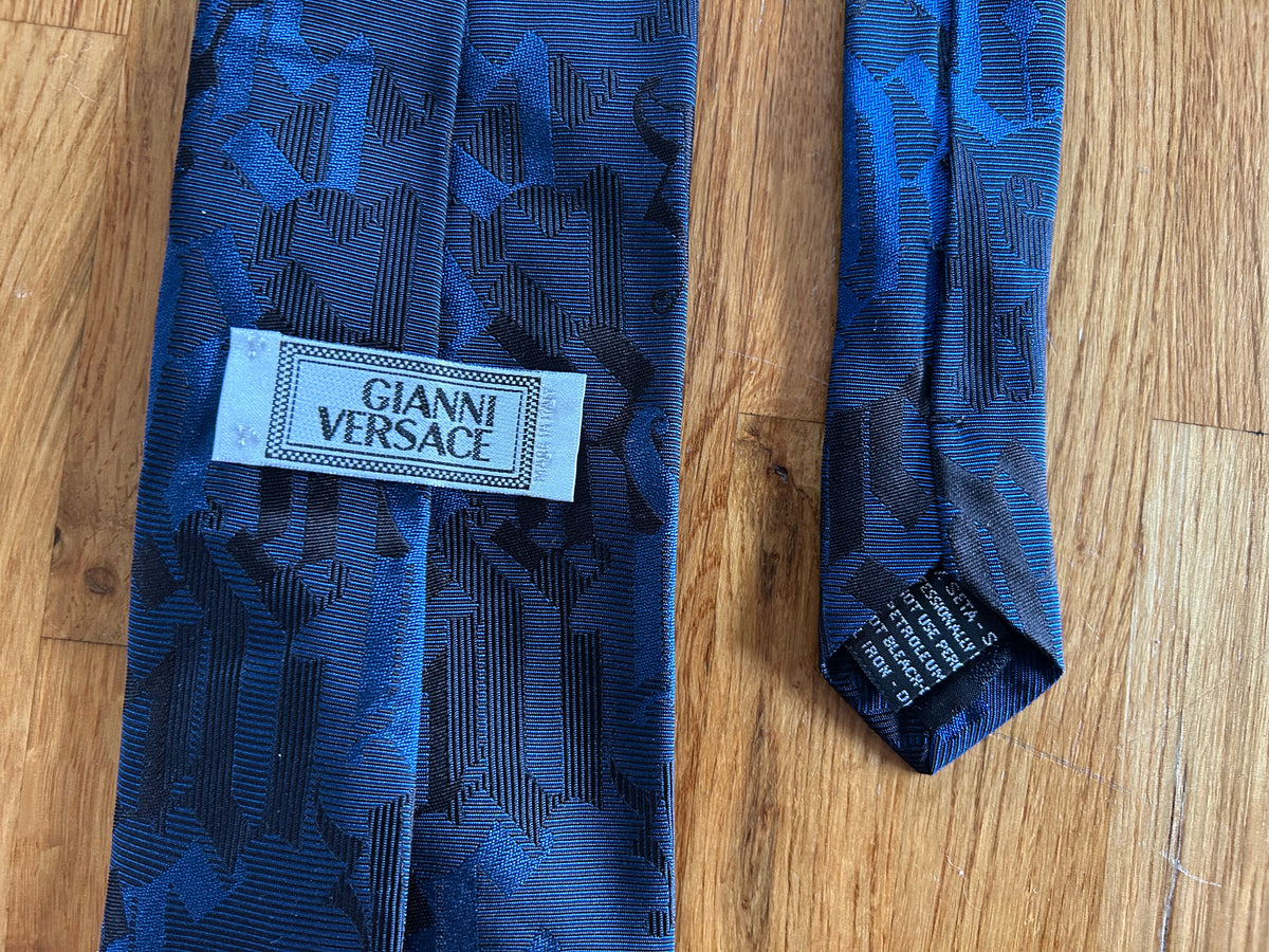 Blue silk tie