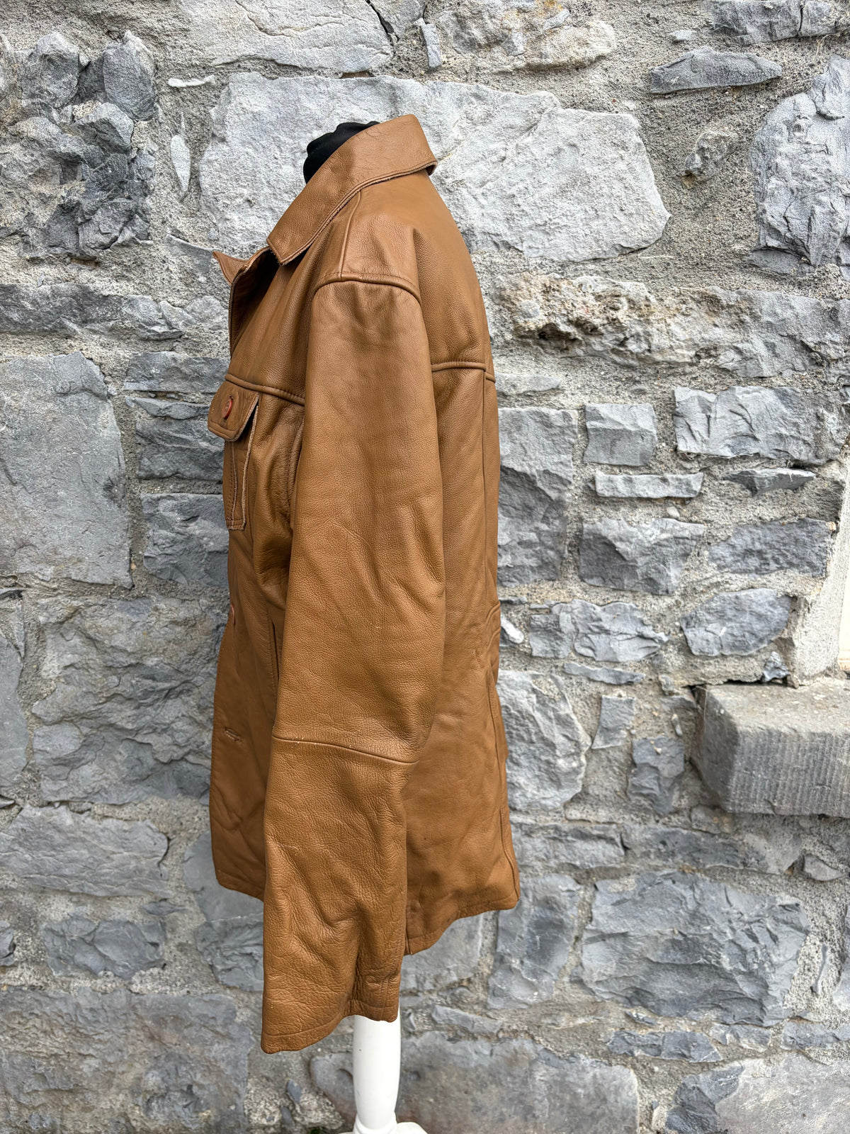 80s brown leather jacket Medium