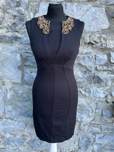 Load image into Gallery viewer, Black dress with Rhinestones uk 6-8
