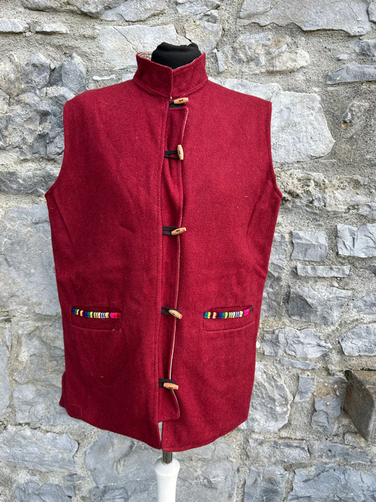 90s red Woolly waistcoat Medium