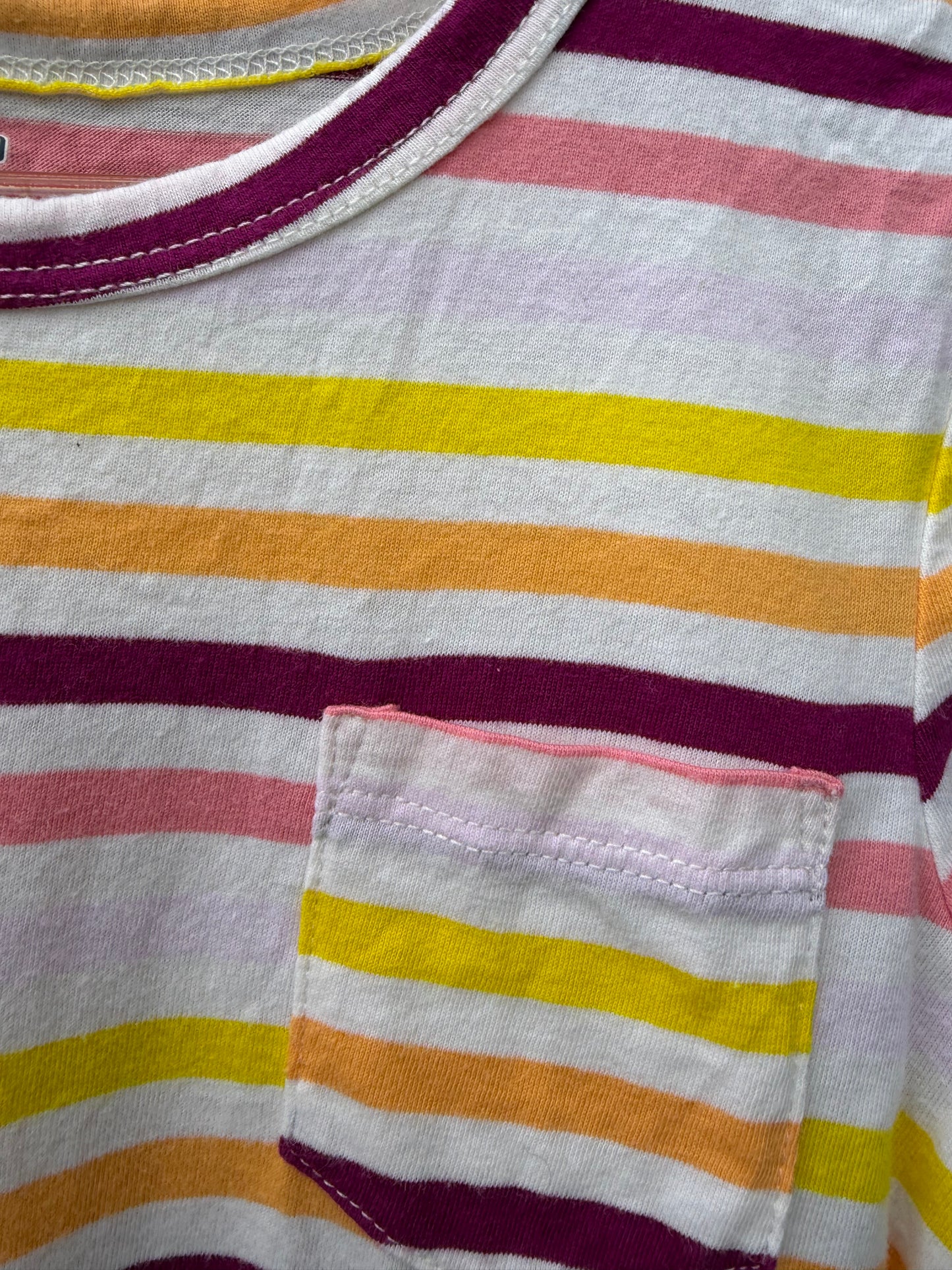 Pink&yellow stripy dress  6-7y (116-122cm)