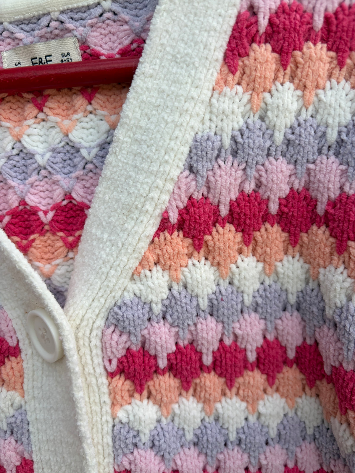 Pink bubble knit cardigan  4-5y (104-110cm)