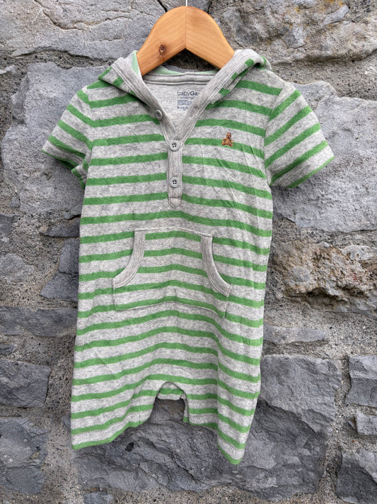 Green&grey velour rompers  6-12m (68-80cm)