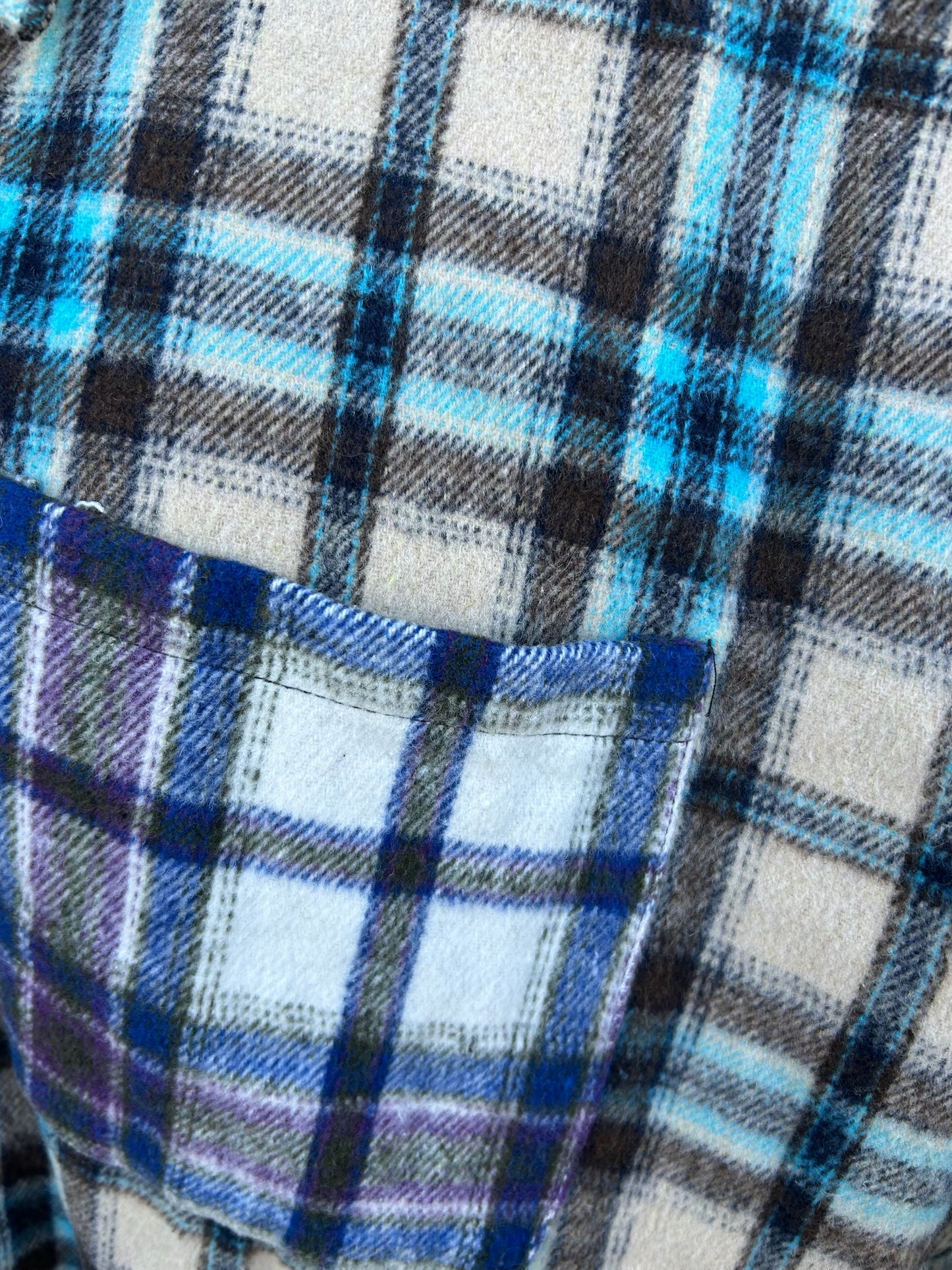 Unisex spliced check shirt XL