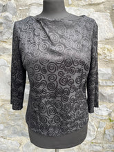 Load image into Gallery viewer, 90s black velvet spirals top uk 8-10
