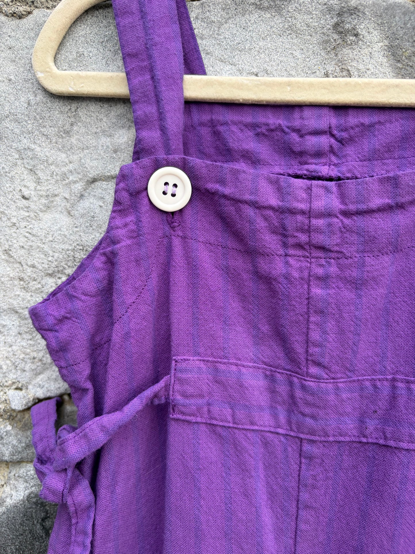 90s purple dungarees  0-3m (56-62cm)