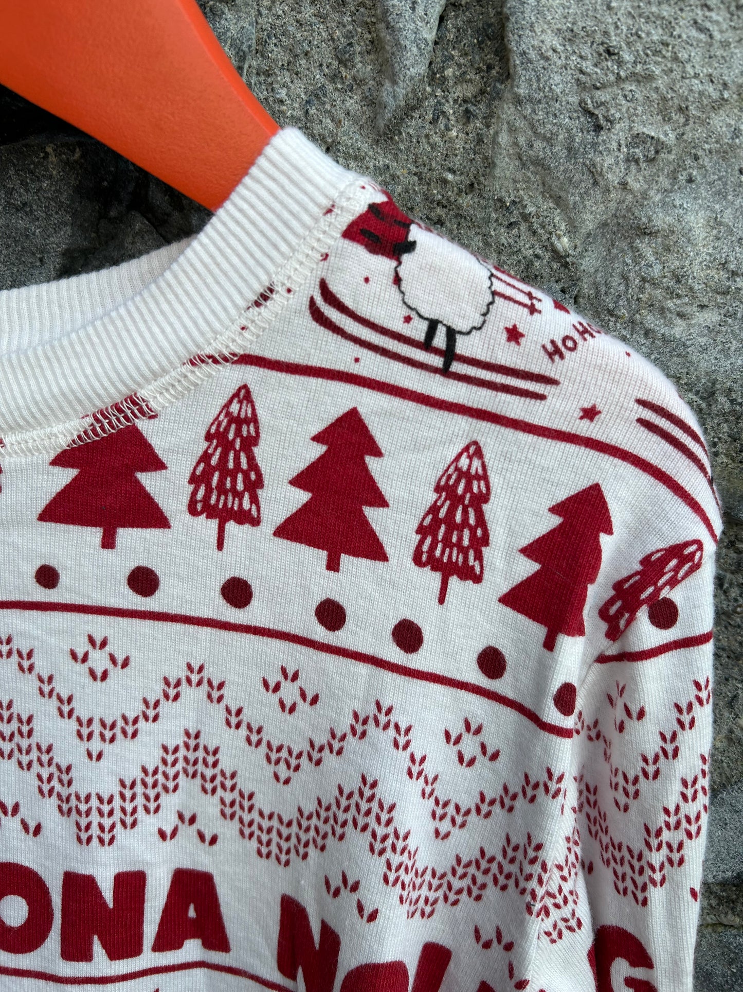 Nollaig Red&white festive panels pj  9-10y (134-140cm)