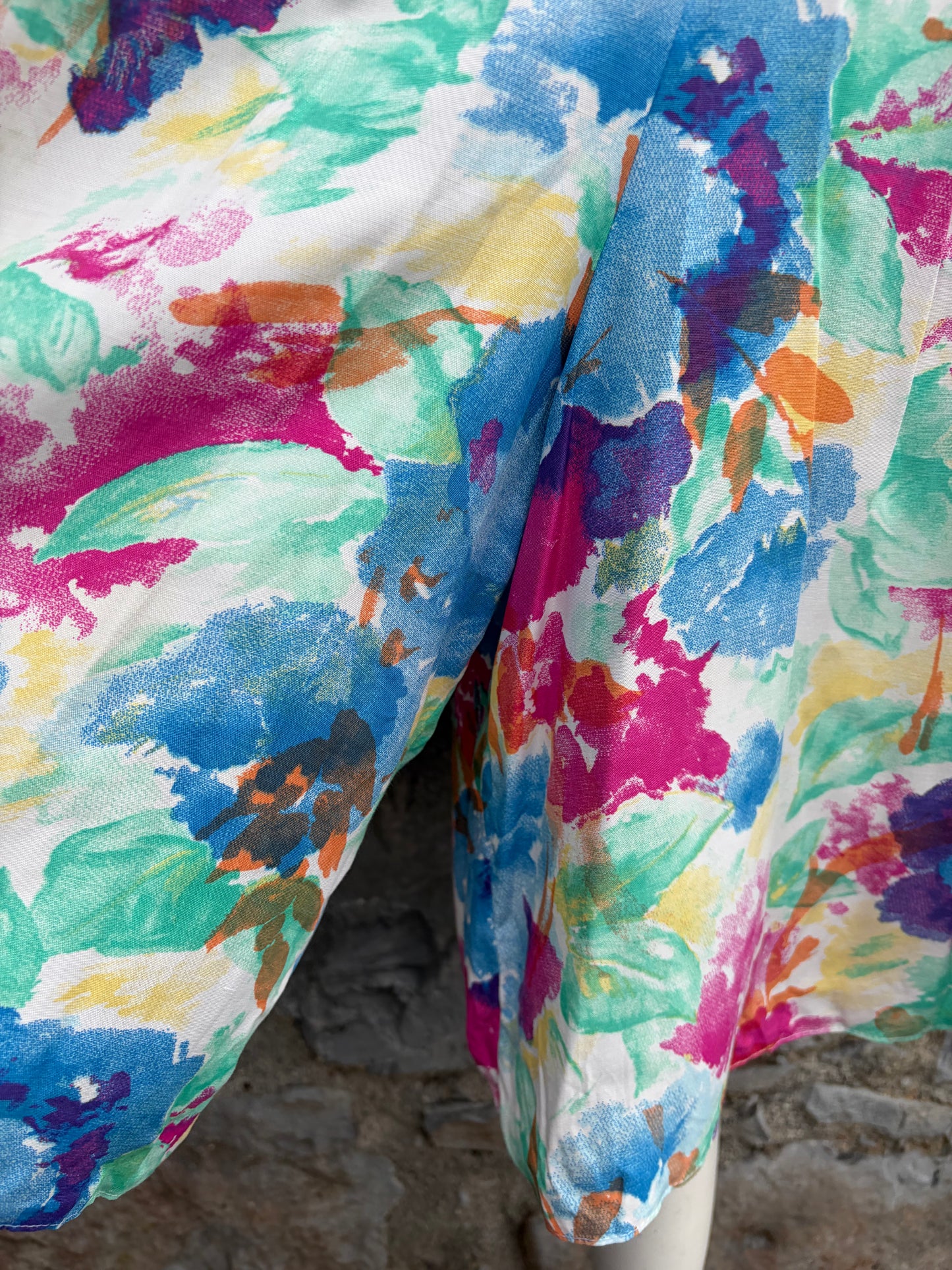 80s colourful floral culottes uk 12