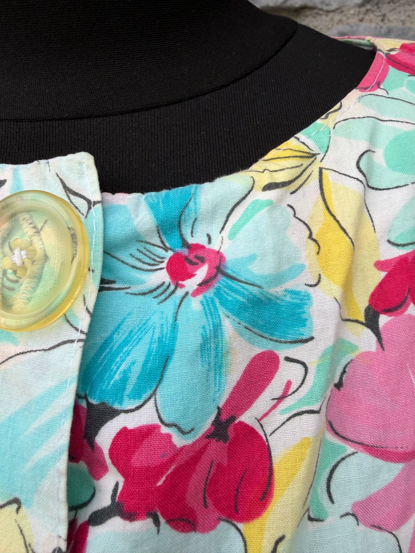 80s colourful flowers pants&shirt uk 12