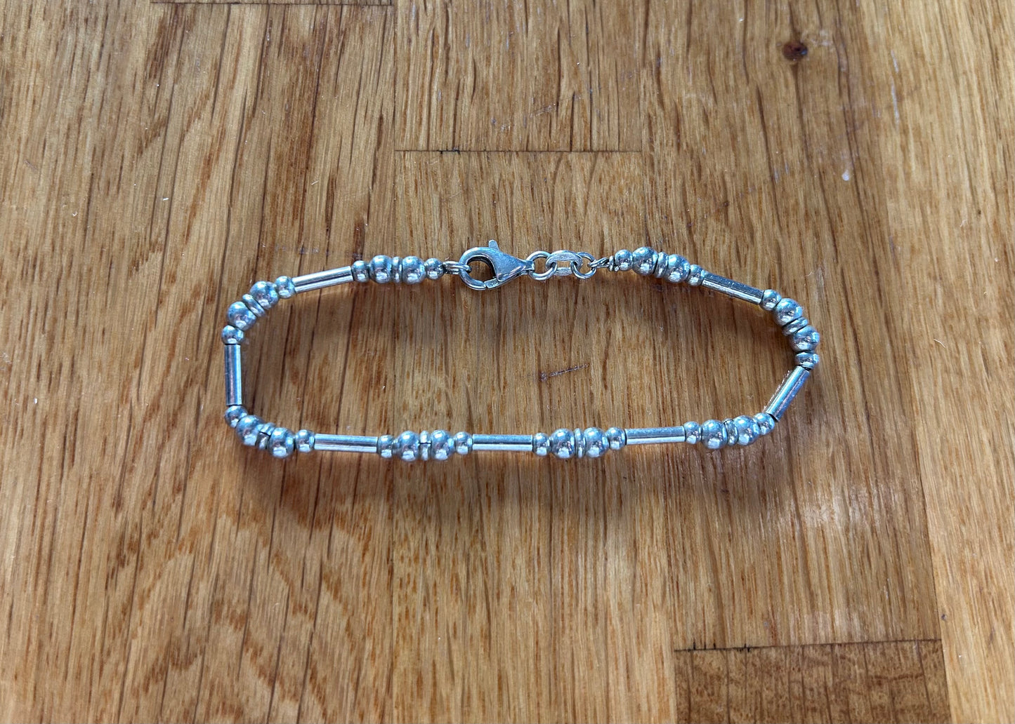 Silver bead bracelet