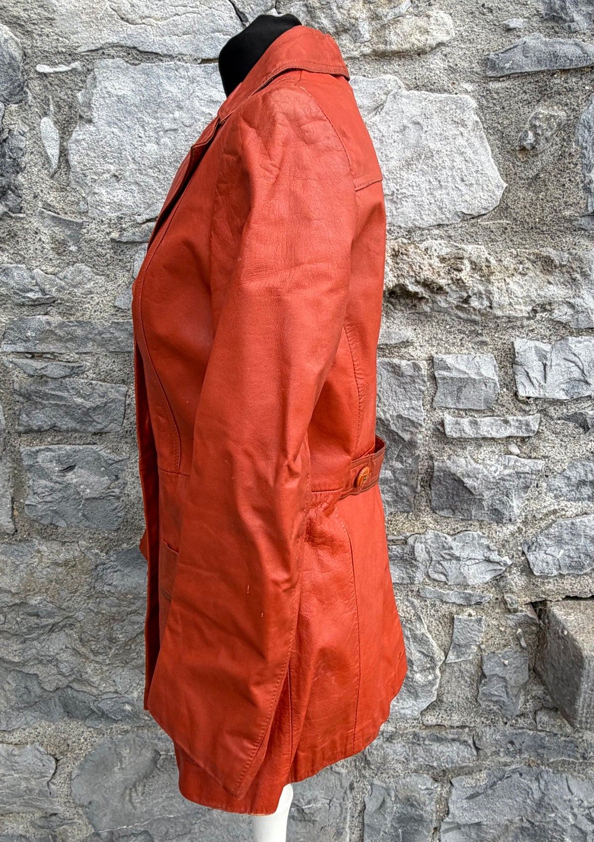 80s rusty leather jacket uk 6-8
