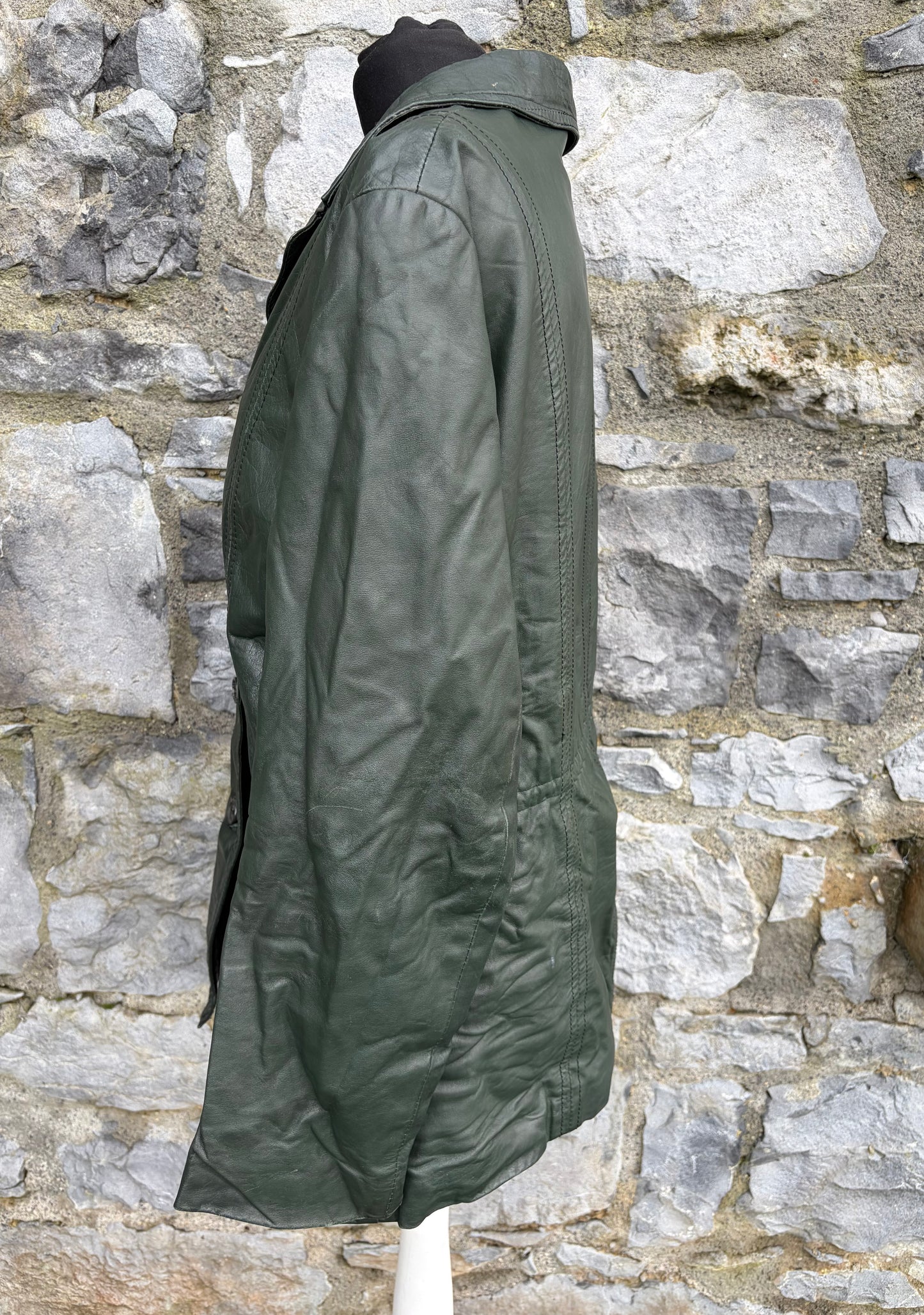 90s green leather jacket uk 12