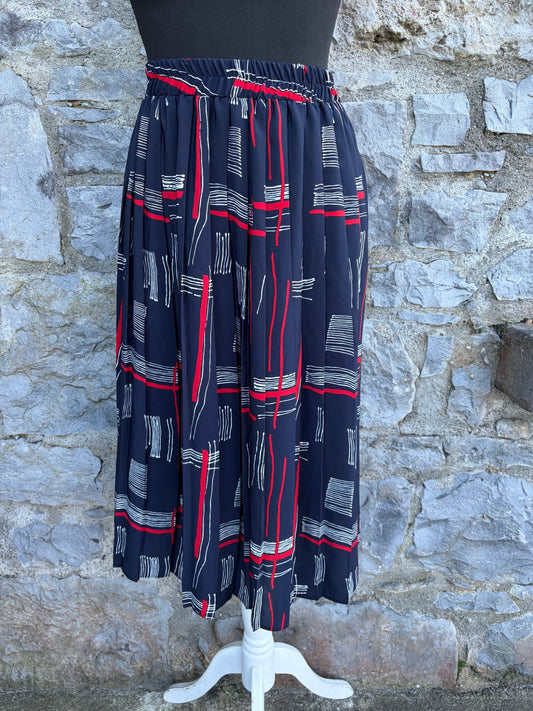 80s navy geometric skirt uk 6-10