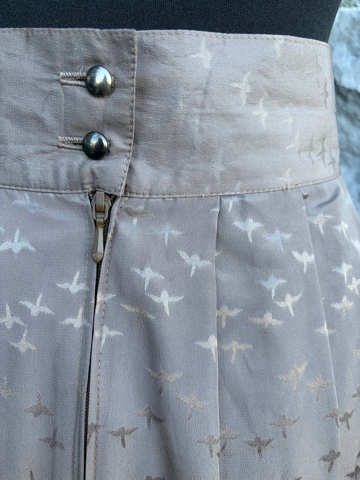 80s grey patterned skirt uk 8