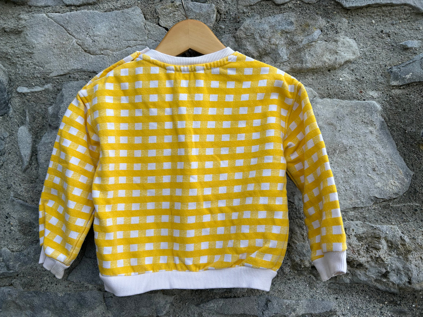 Bon Temps yellow check sweatshirt  12-18m (80-86cm)