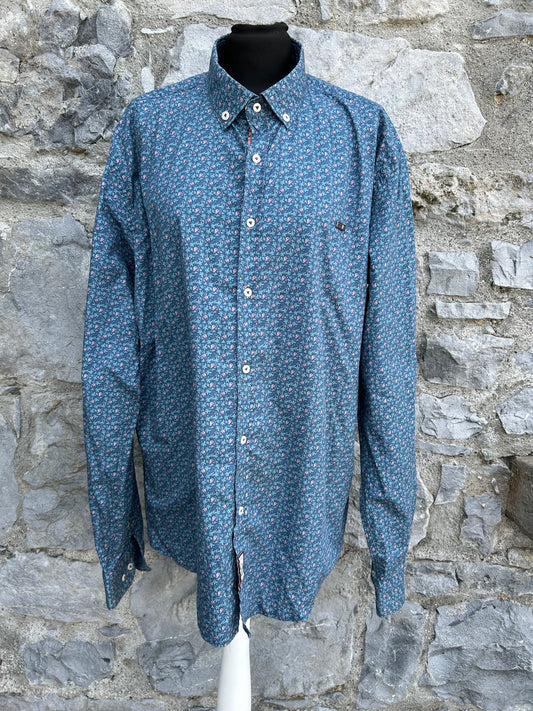 Blue floral shirt XL men