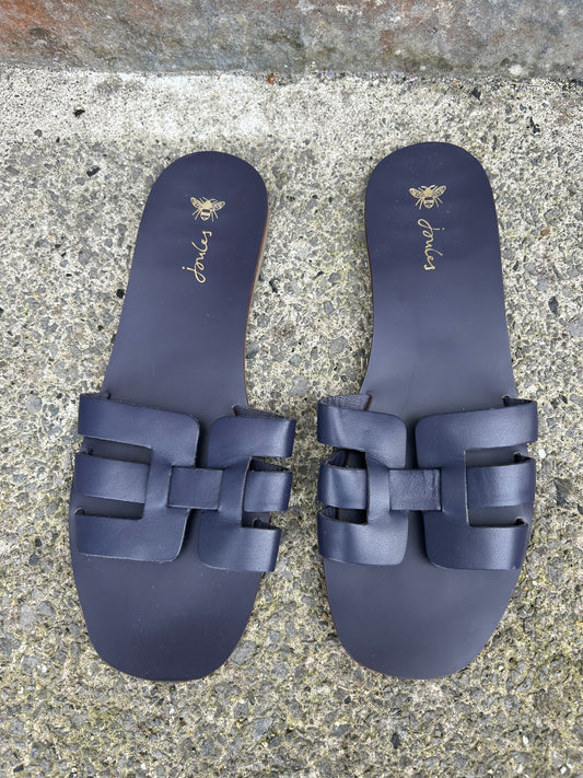 Navy slid on sandals  uk 8 (eu 42)
