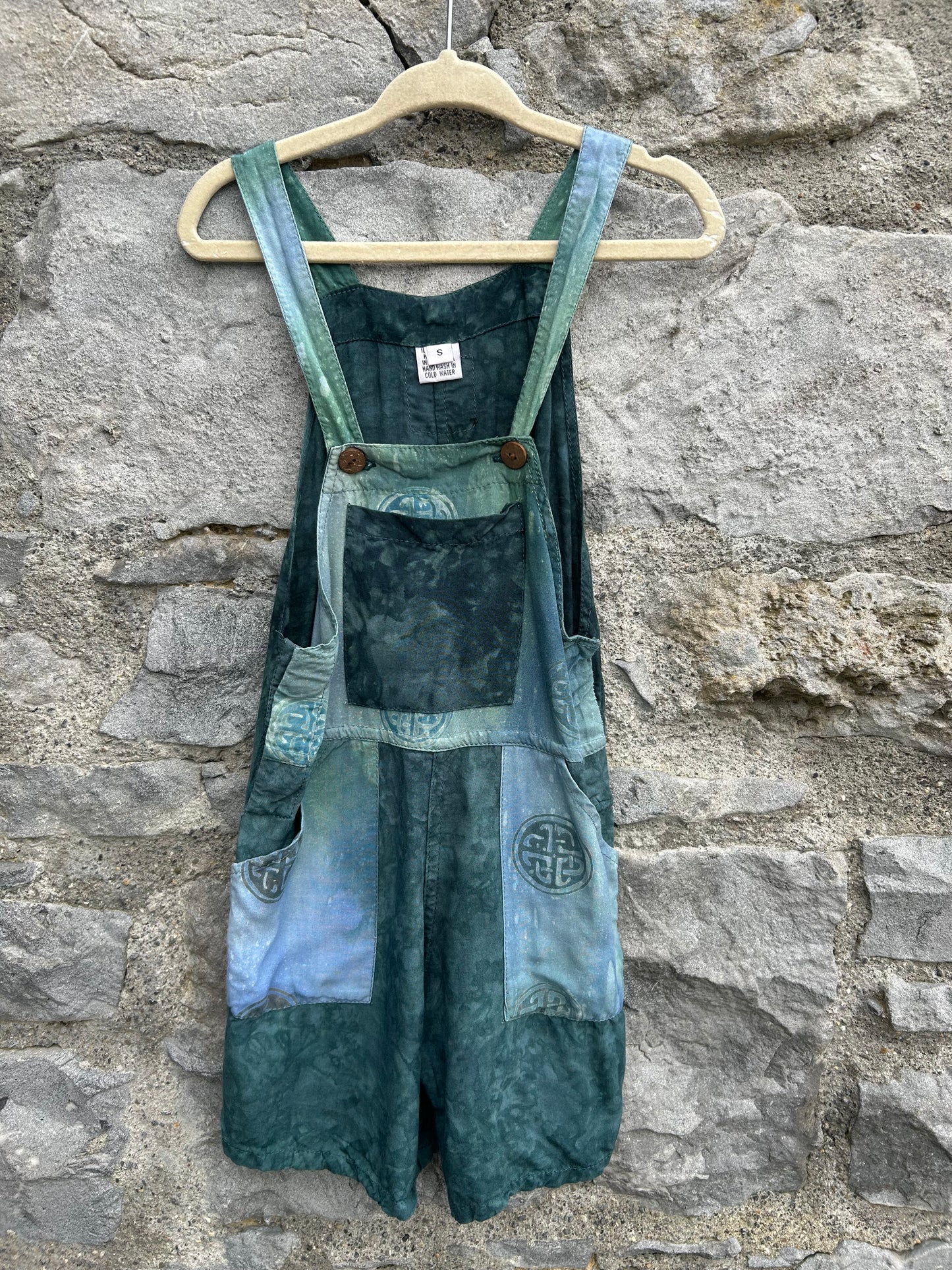 Green tie dye dungarees  18-24m (86-92cm)