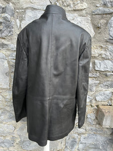 90s black leather jacket S/M