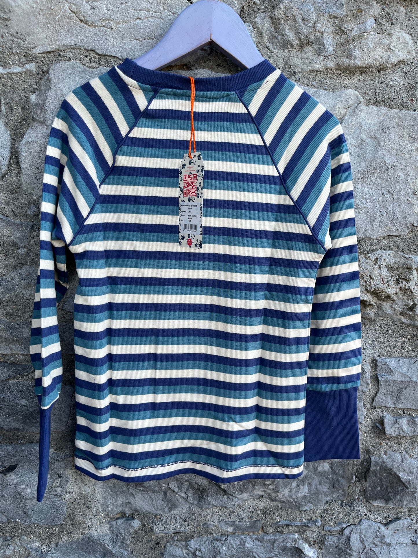 Blue Retro Stripes top  2y (92cm)