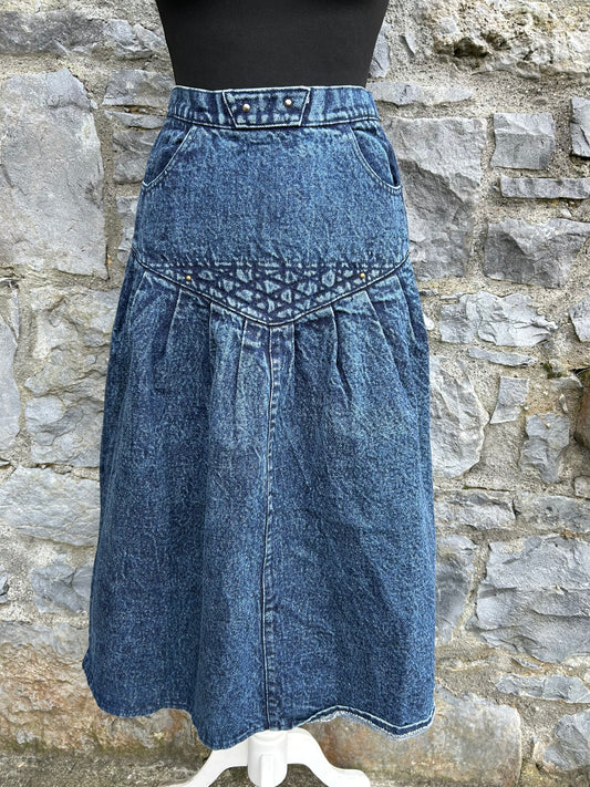 80s midi denim skirt uk 6-8