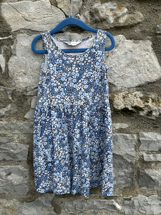 Blue flowers dress  5y (110cm)