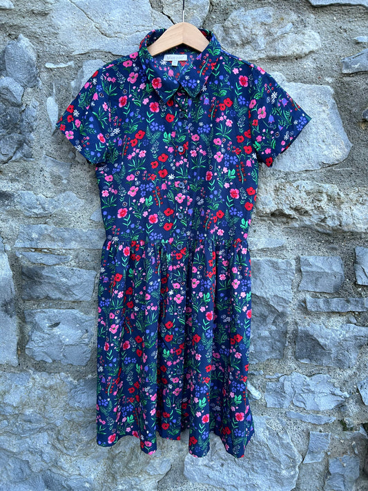 Meadow flowers navy dress 11y (146cm)