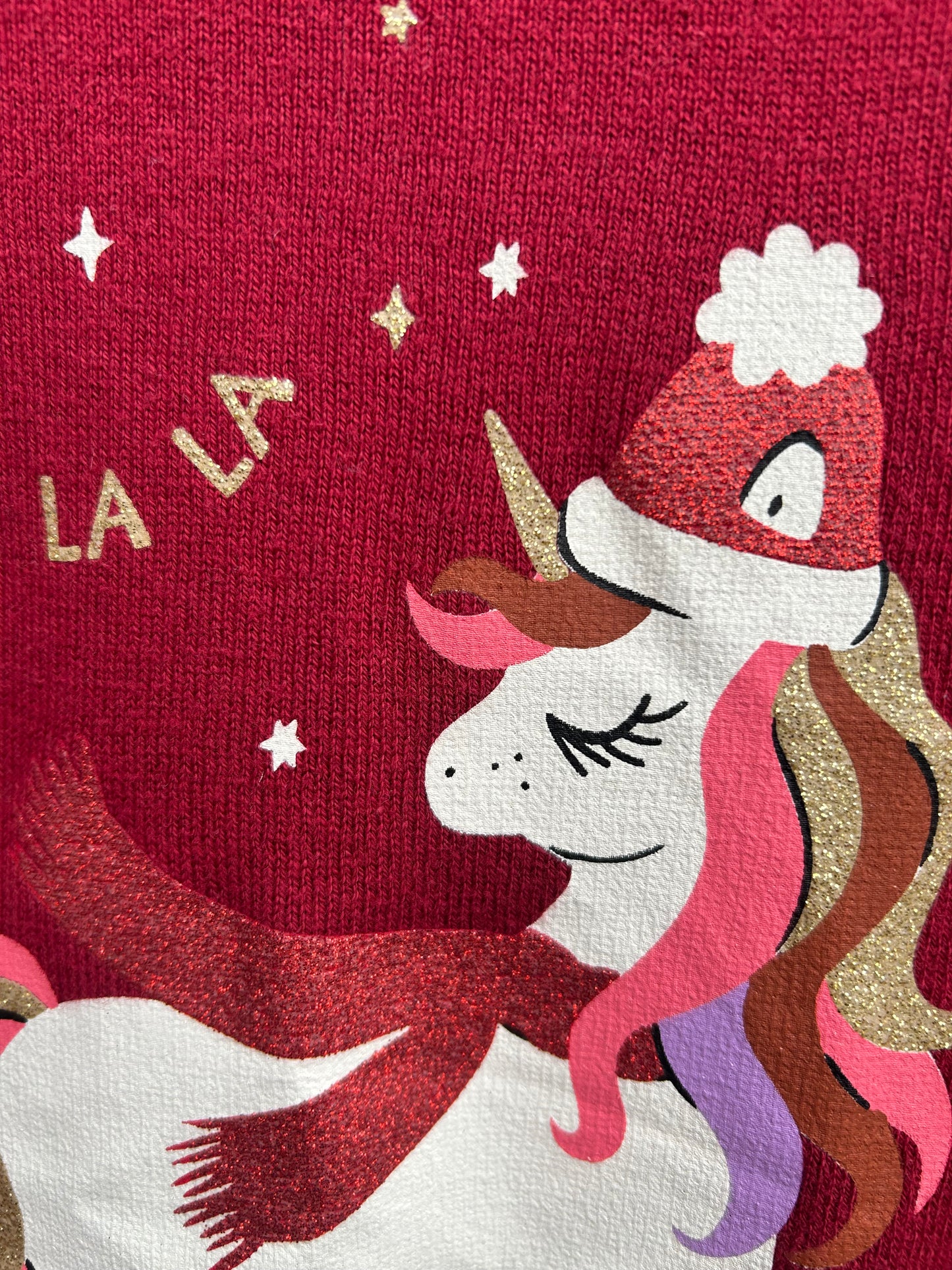 Fa la la unicorn jumper  9-10y (134-140cm)