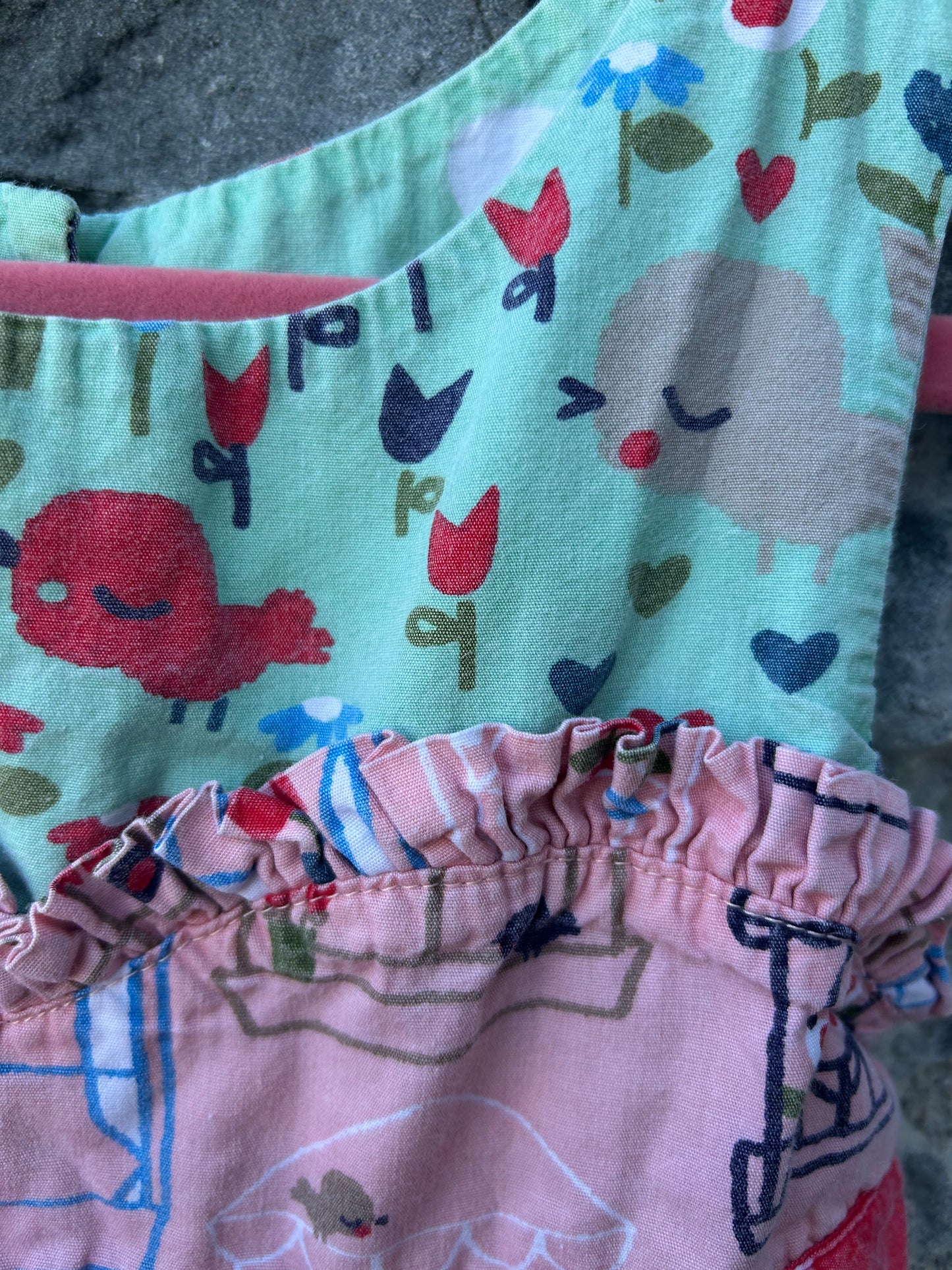 Birds two tone dress  6y (116cm)