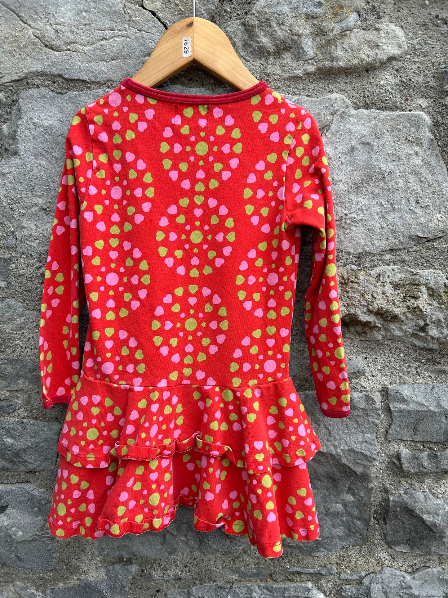 Hearts mandala red dress   4-5y (104-110cm)