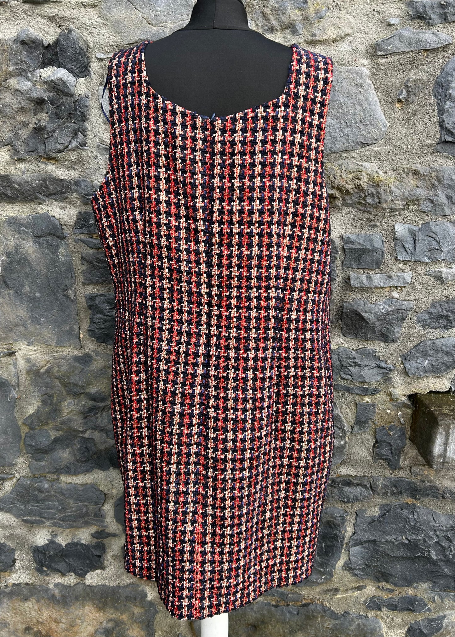 Sparkly red check pinafore uk 16