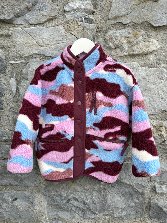Colourful camouflage fleece 3-4y (98-104cm)