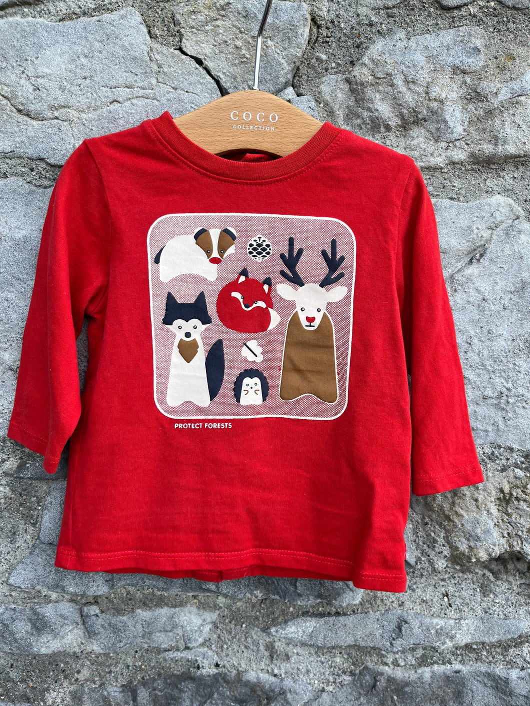 Forest friends red top  3-6m (62-68cm)